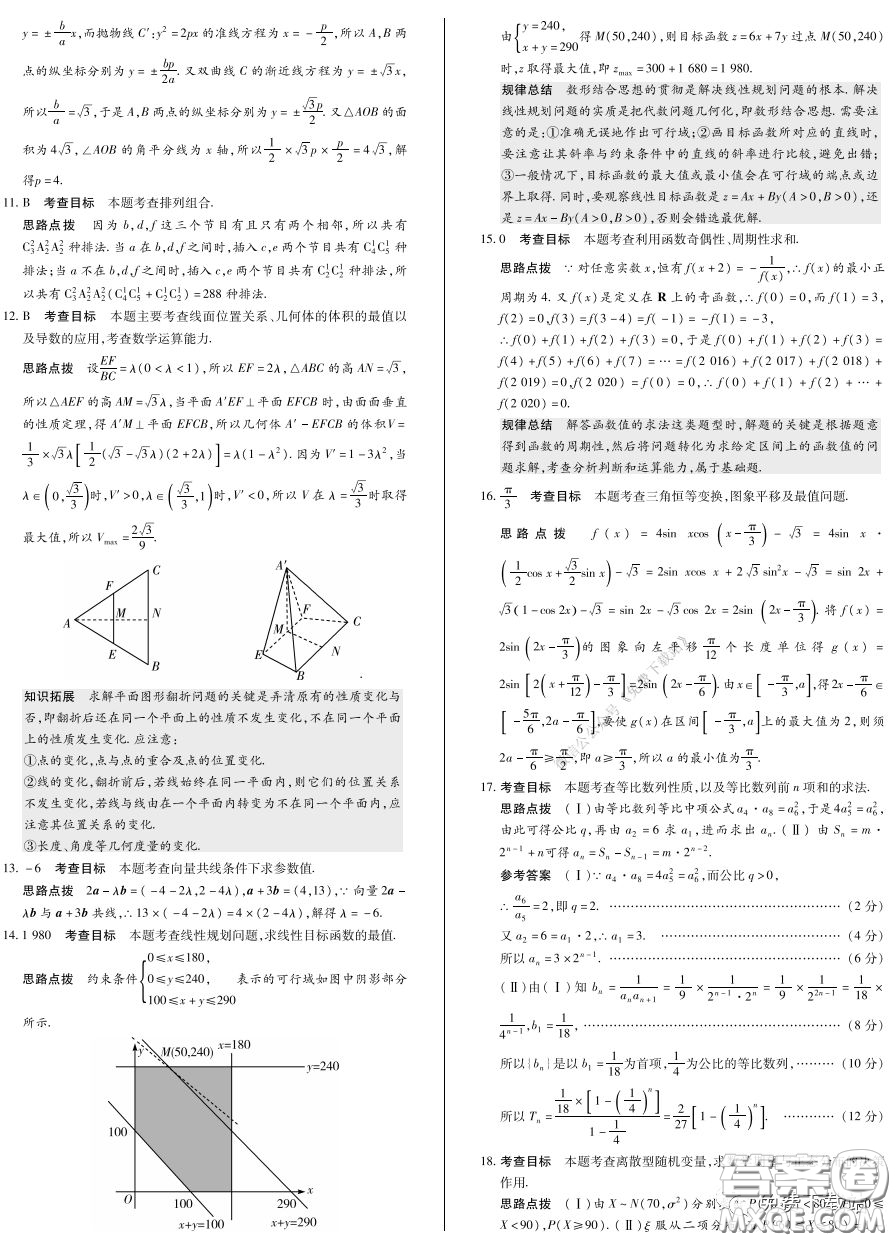 2020年天一大聯(lián)考高考全真模擬卷五理科數(shù)學(xué)試題及答案