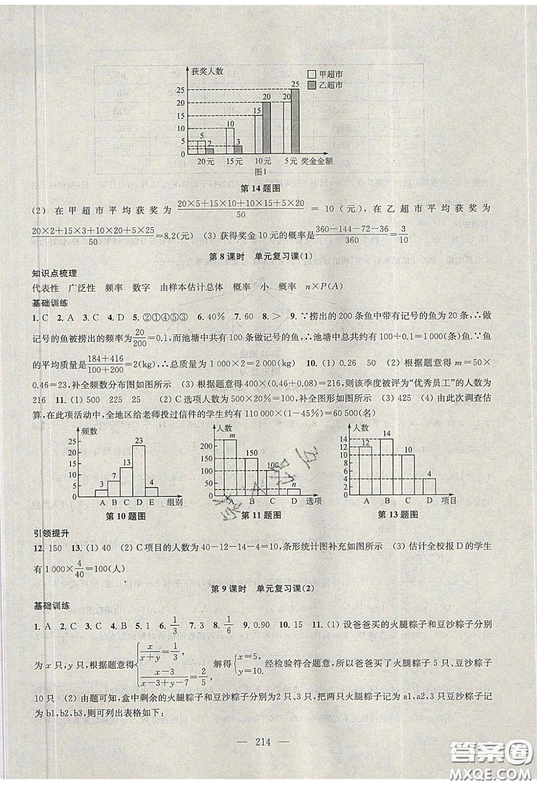 2020金鑰匙1加1課時作業(yè)加目標(biāo)檢測九年級數(shù)學(xué)下冊江蘇版答案