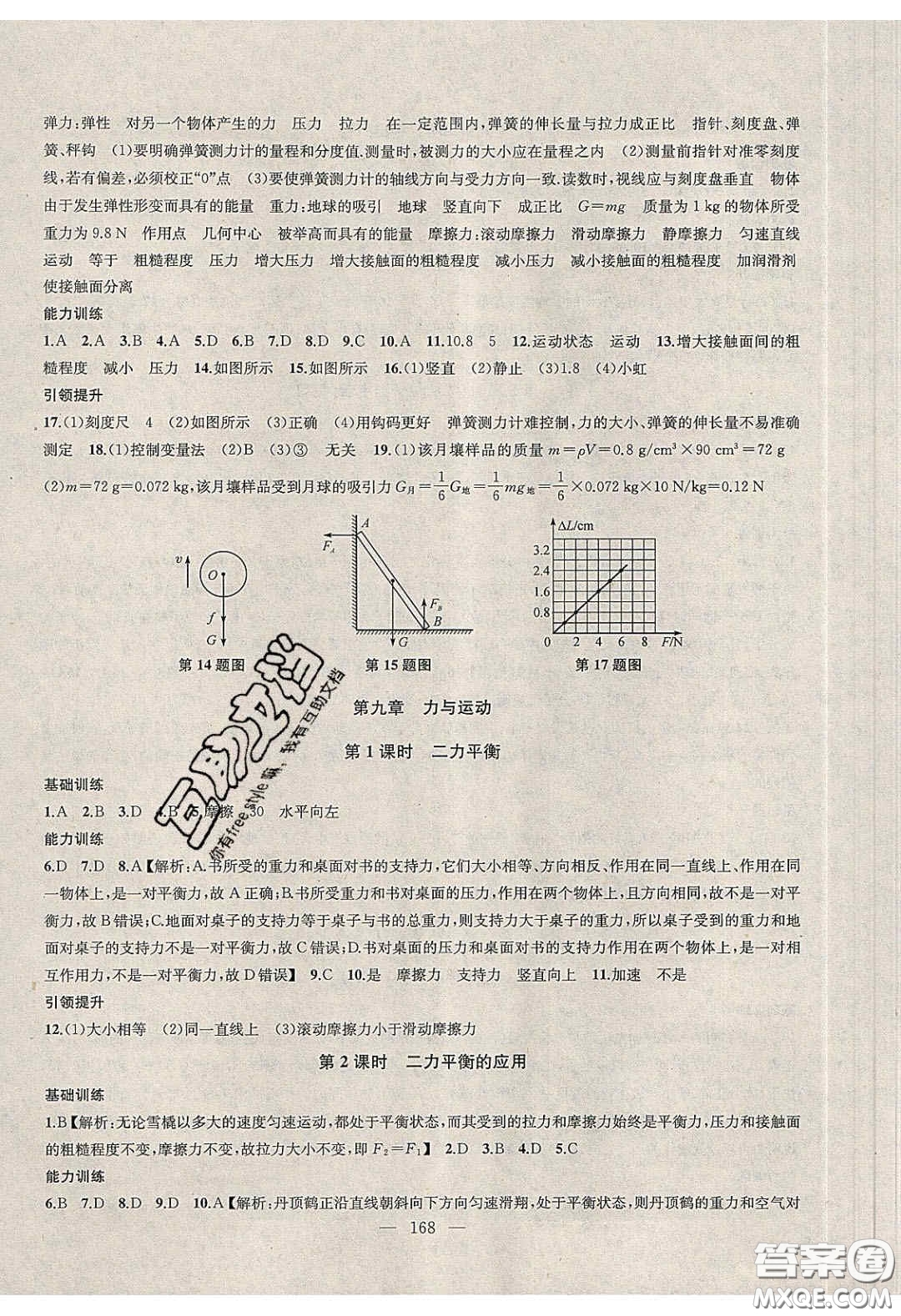 2020金鑰匙1加1課時作業(yè)加目標(biāo)檢測八年級物理下冊江蘇版答案