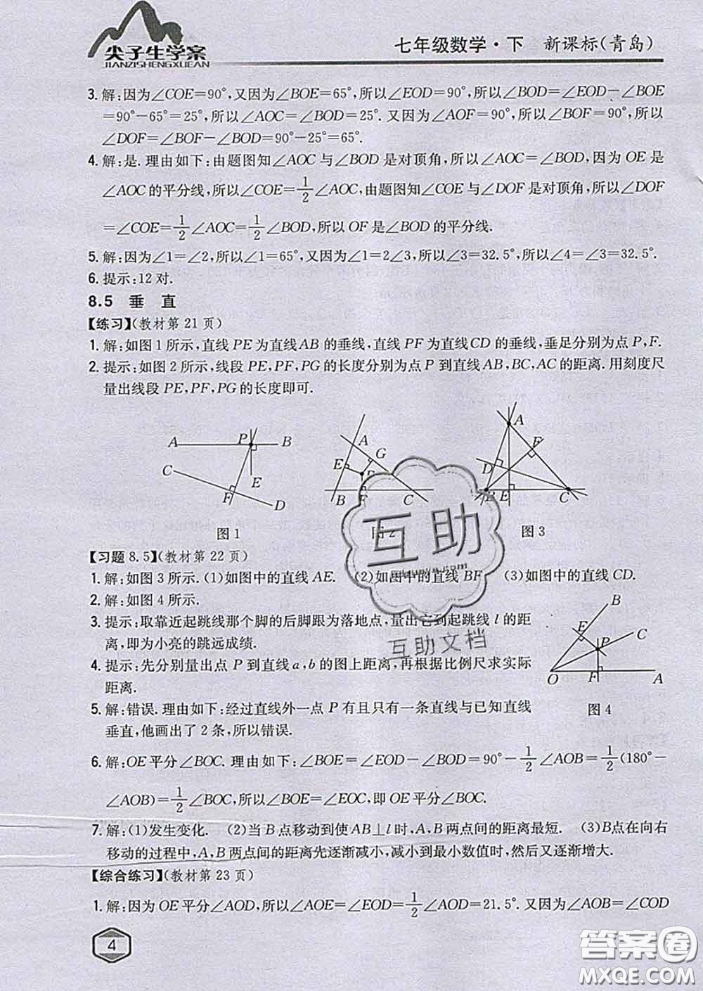 吉林人民出版社2020春尖子生學案七年級數(shù)學下冊青島版答案