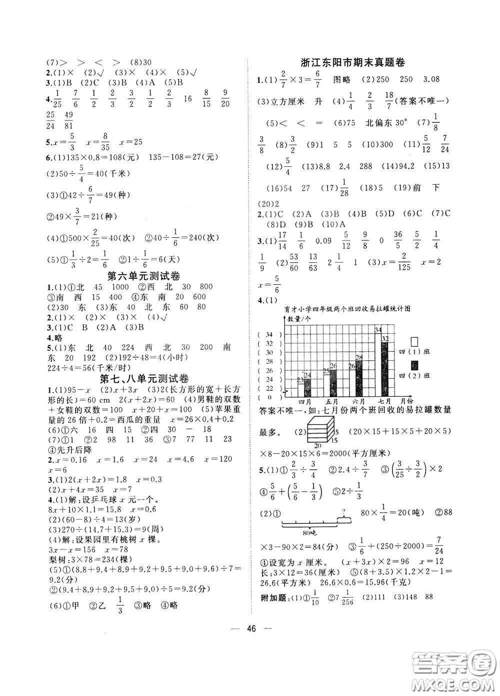 維宇文化2020年課課優(yōu)課堂小作業(yè)數(shù)學五年級下冊B北師版參考答案