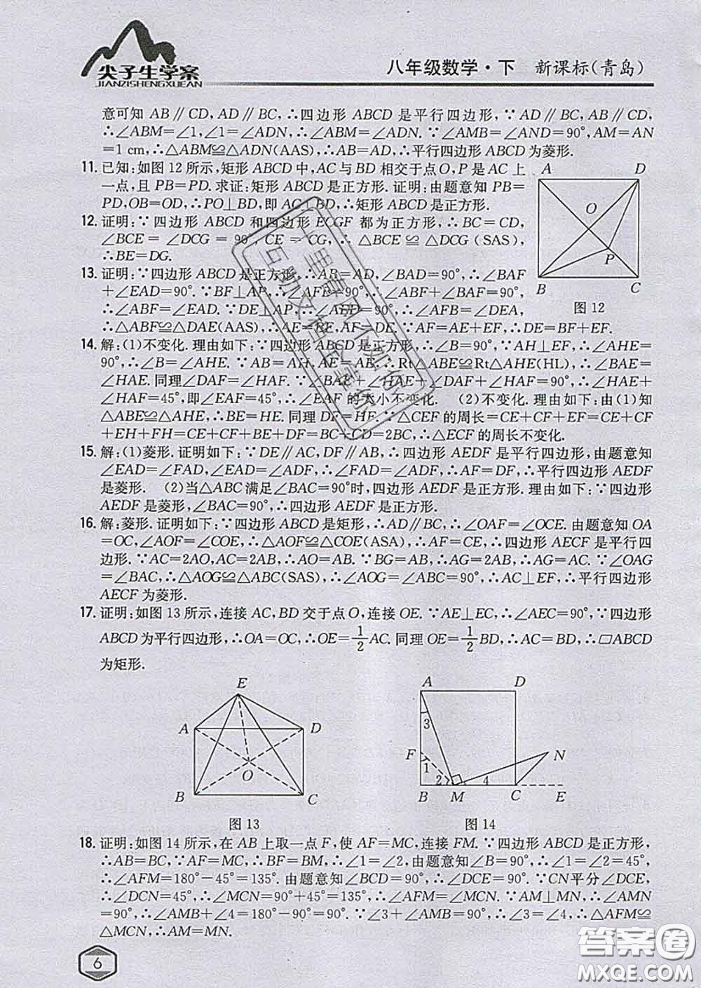 吉林人民出版社2020春尖子生學案八年級數(shù)學下冊青島版答案