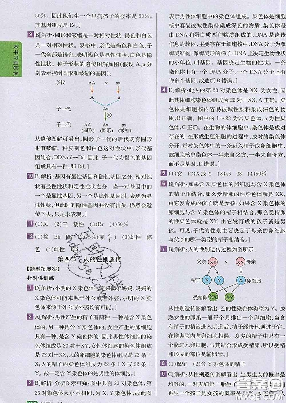 吉林人民出版社2020春尖子生學(xué)案八年級生物下冊人教版答案