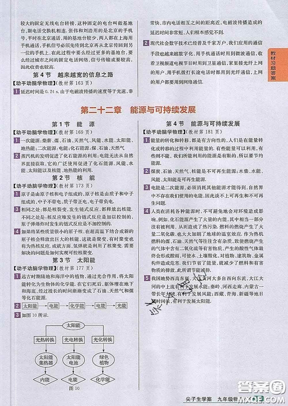 吉林人民出版社2020春尖子生學(xué)案九年級(jí)物理下冊(cè)人教版答案