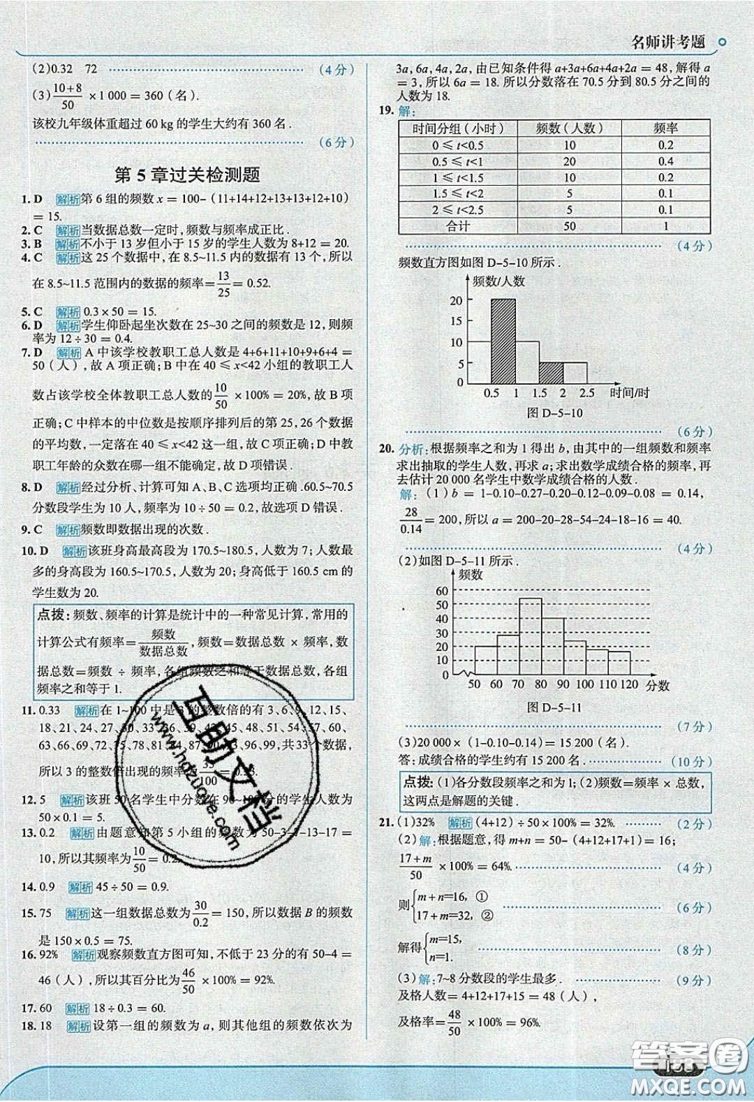 2020年走進(jìn)中考考場(chǎng)八年級(jí)數(shù)學(xué)下冊(cè)湘教版答案