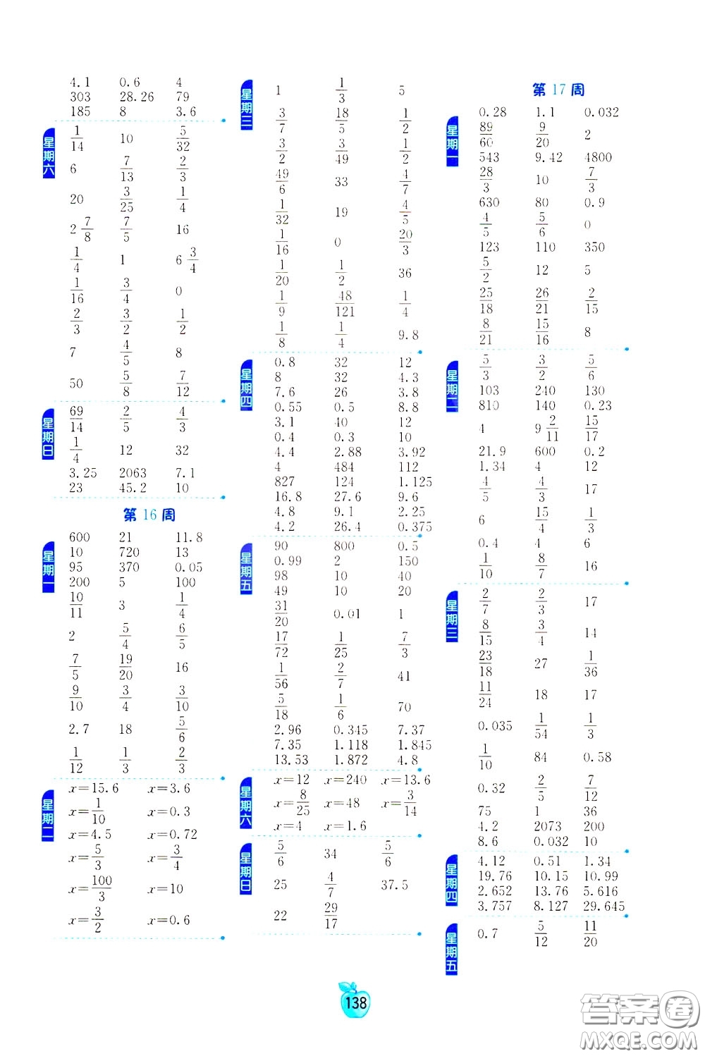 江蘇人民出版社2020年小學(xué)數(shù)學(xué)計(jì)算高手6年級(jí)下冊(cè)JSJY江蘇教育版參考答案