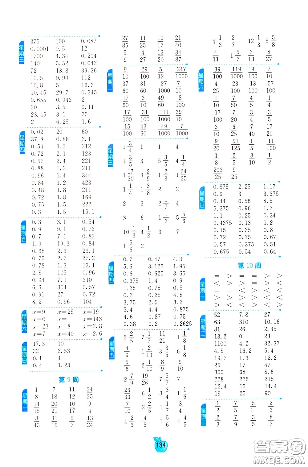 江蘇人民出版社2020年小學(xué)數(shù)學(xué)計(jì)算高手5年級(jí)下冊(cè)JSJY江蘇教育版參考答案