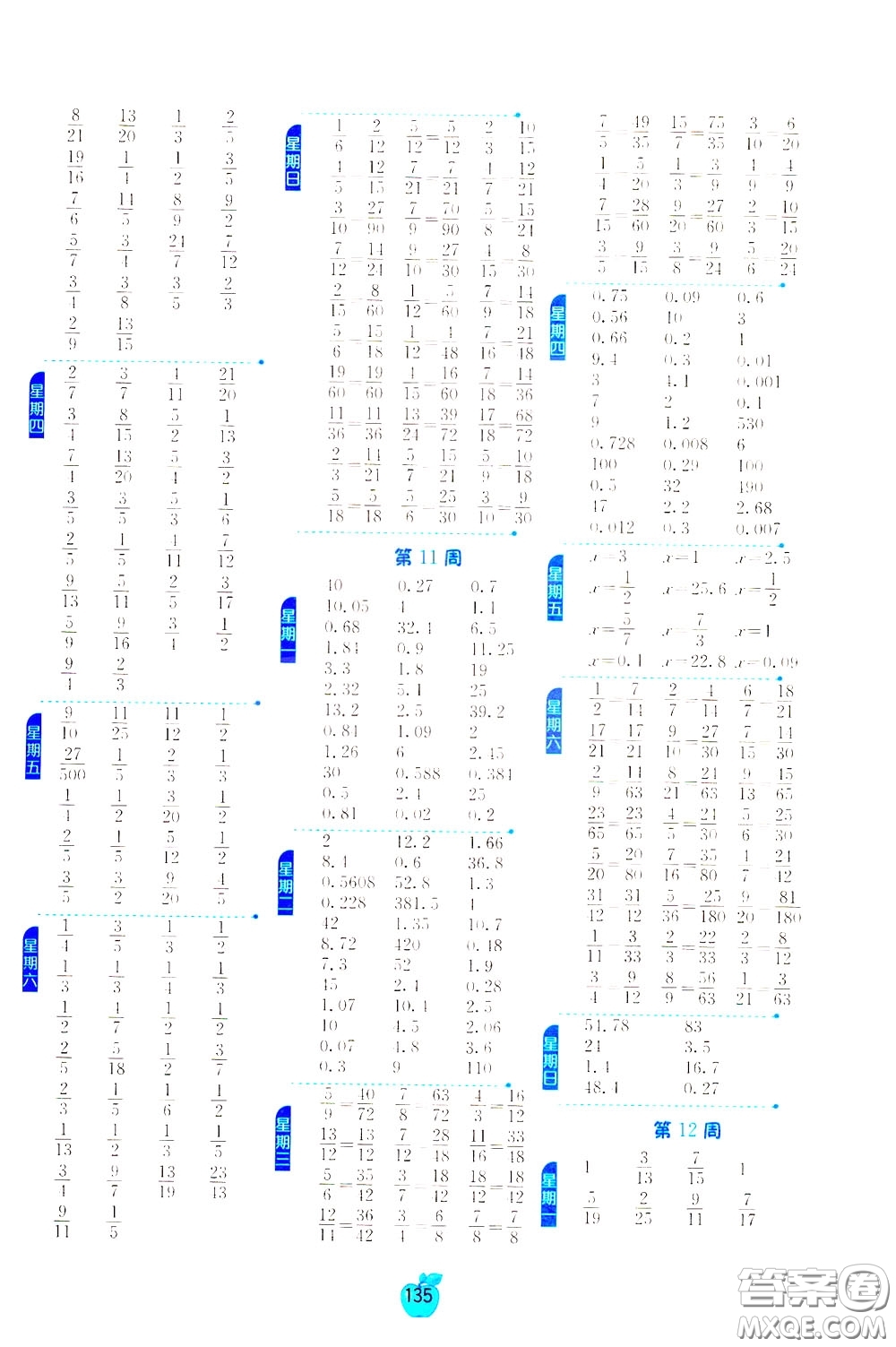 江蘇人民出版社2020年小學(xué)數(shù)學(xué)計(jì)算高手5年級(jí)下冊(cè)JSJY江蘇教育版參考答案