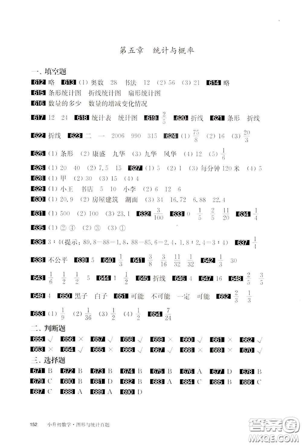 2020修訂版百題大過(guò)關(guān)小升初數(shù)學(xué)圖形與統(tǒng)計(jì)百題參考答案