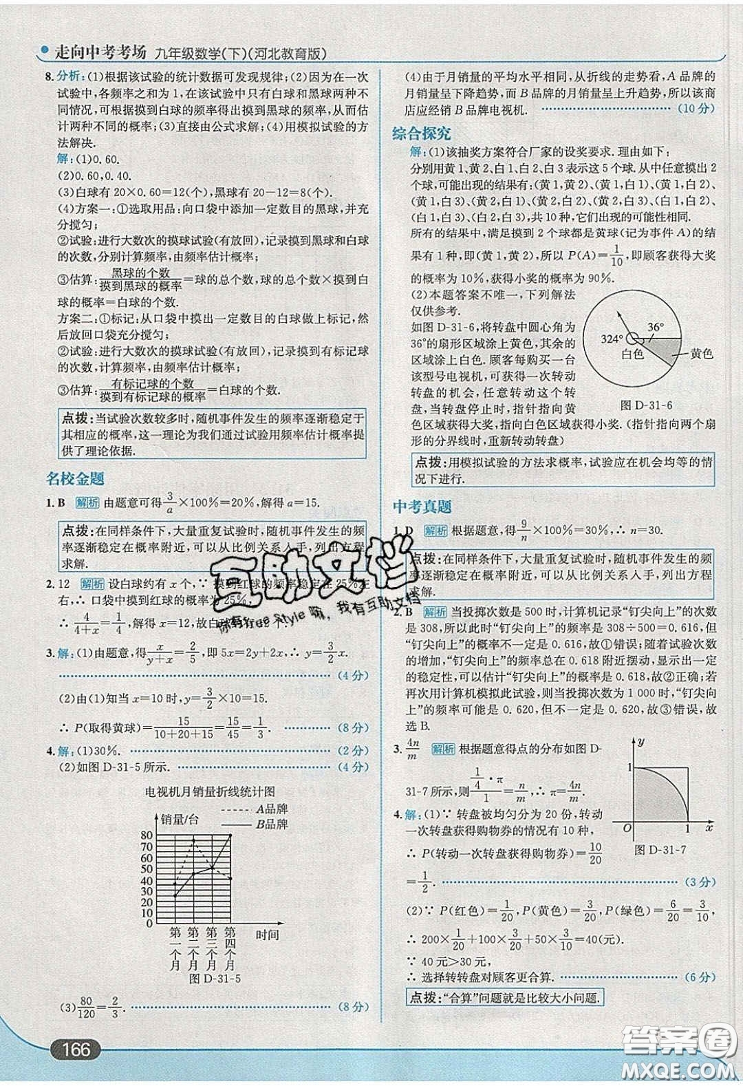 2020春走進(jìn)中考考場九年級數(shù)學(xué)下冊冀教版答案