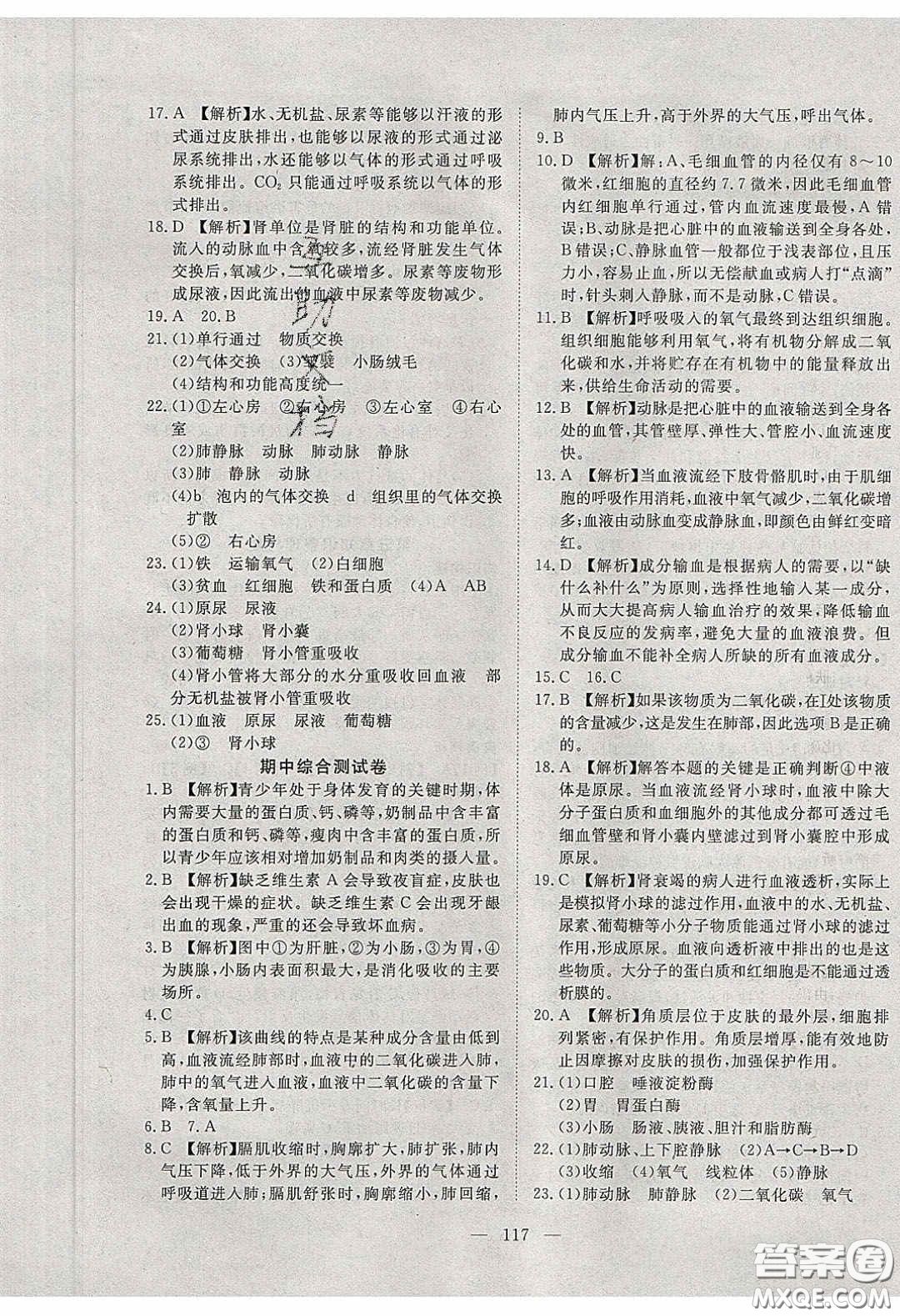 2020年351高效課堂導(dǎo)學(xué)案七年級(jí)生物下冊(cè)濟(jì)南版答案