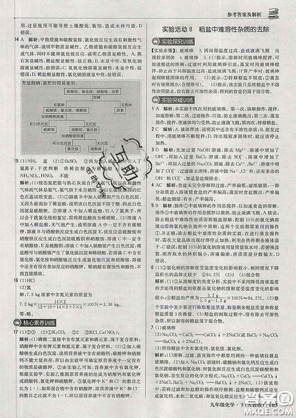 2020新版1加1輕巧奪冠優(yōu)化訓練九年級化學下冊人教版答案