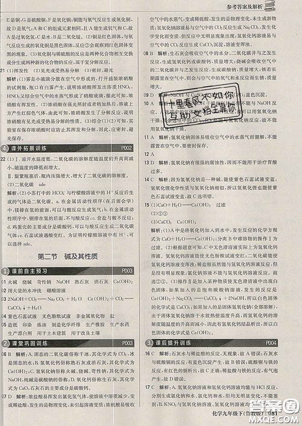 2020新版1加1輕巧奪冠優(yōu)化訓練九年級化學下冊魯教版答案