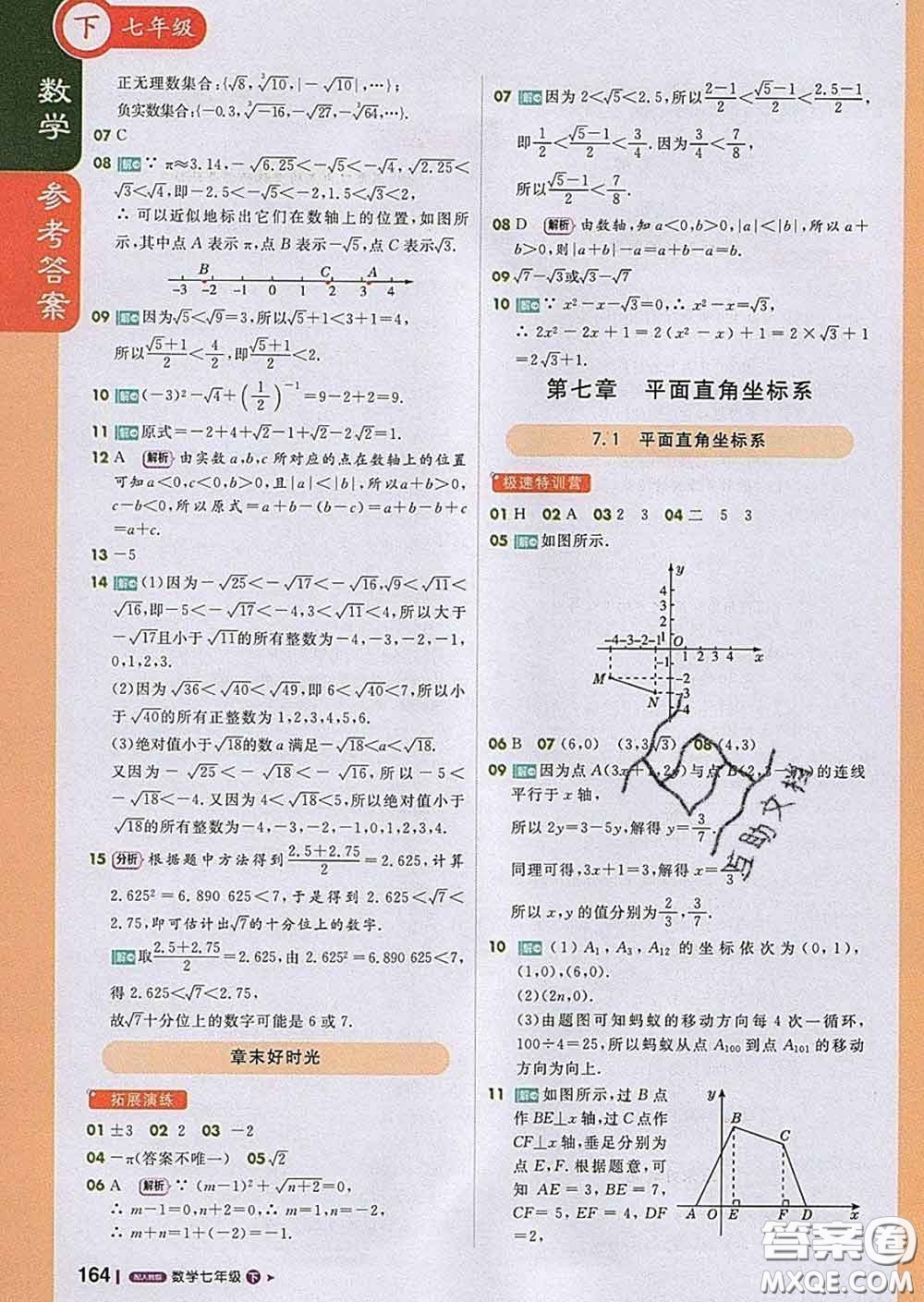 1加1輕巧奪冠課堂直播2020新版七年級數學下冊人教版答案