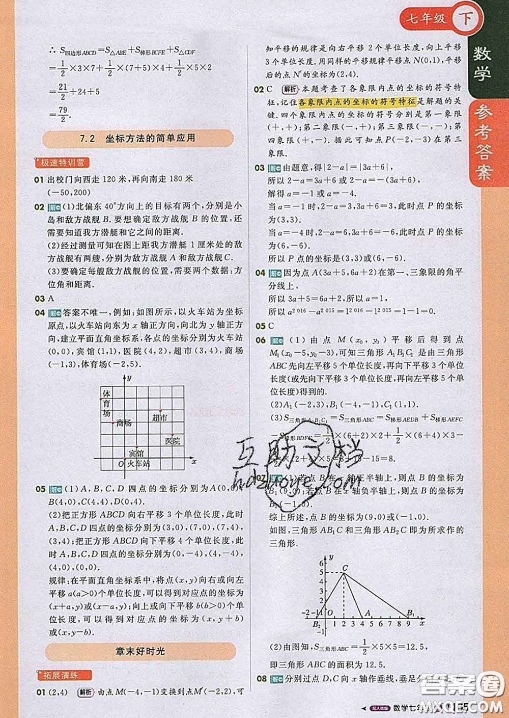 1加1輕巧奪冠課堂直播2020新版七年級數學下冊人教版答案