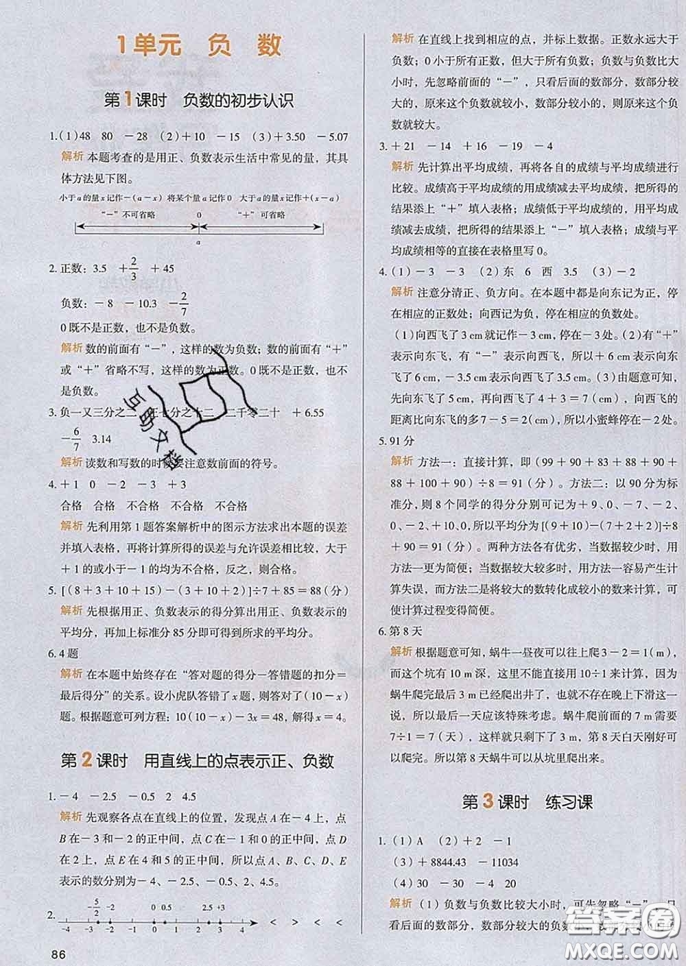 2020新版一本我愛寫作業(yè)小學(xué)數(shù)學(xué)六年級下冊人教版答案