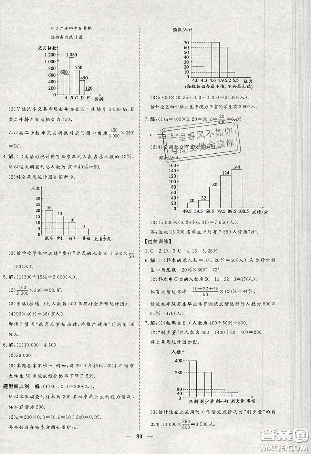 2020年習(xí)題e百課時(shí)訓(xùn)練七年級(jí)數(shù)學(xué)下冊(cè)人教版答案