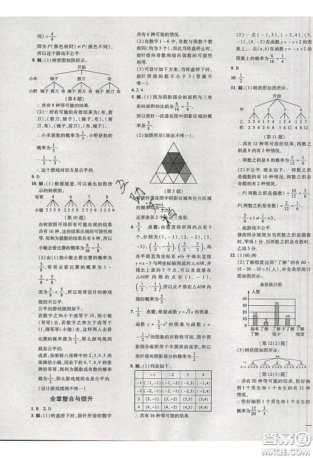 2020榮德基點撥訓(xùn)練九年級數(shù)學(xué)下冊湘教版答案