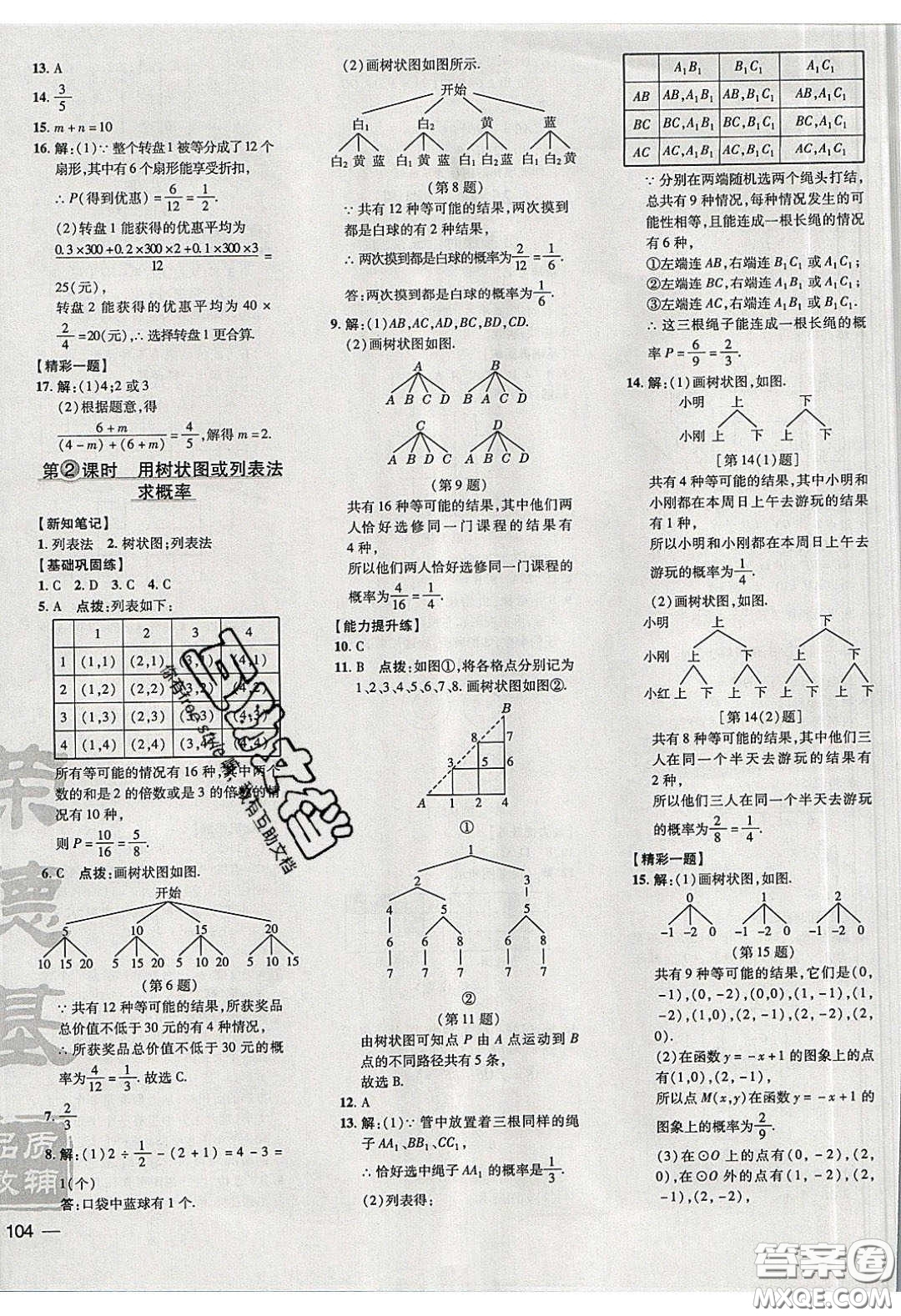 安徽教育出版社2020榮德基點(diǎn)撥訓(xùn)練九年級(jí)數(shù)學(xué)下冊(cè)滬科版安徽專版答案