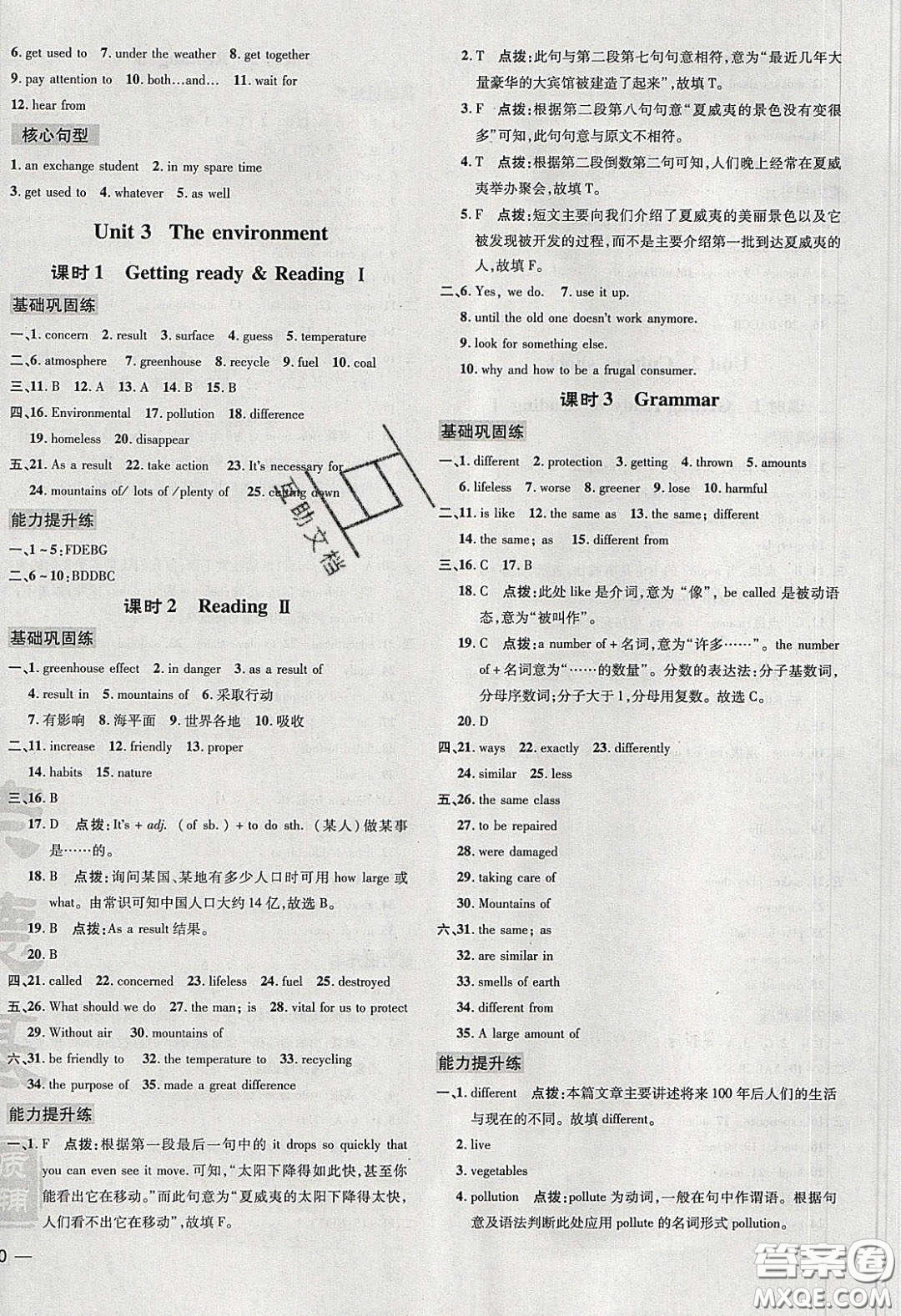 2020榮德基點撥訓練九年級牛津英語下冊滬教版答案