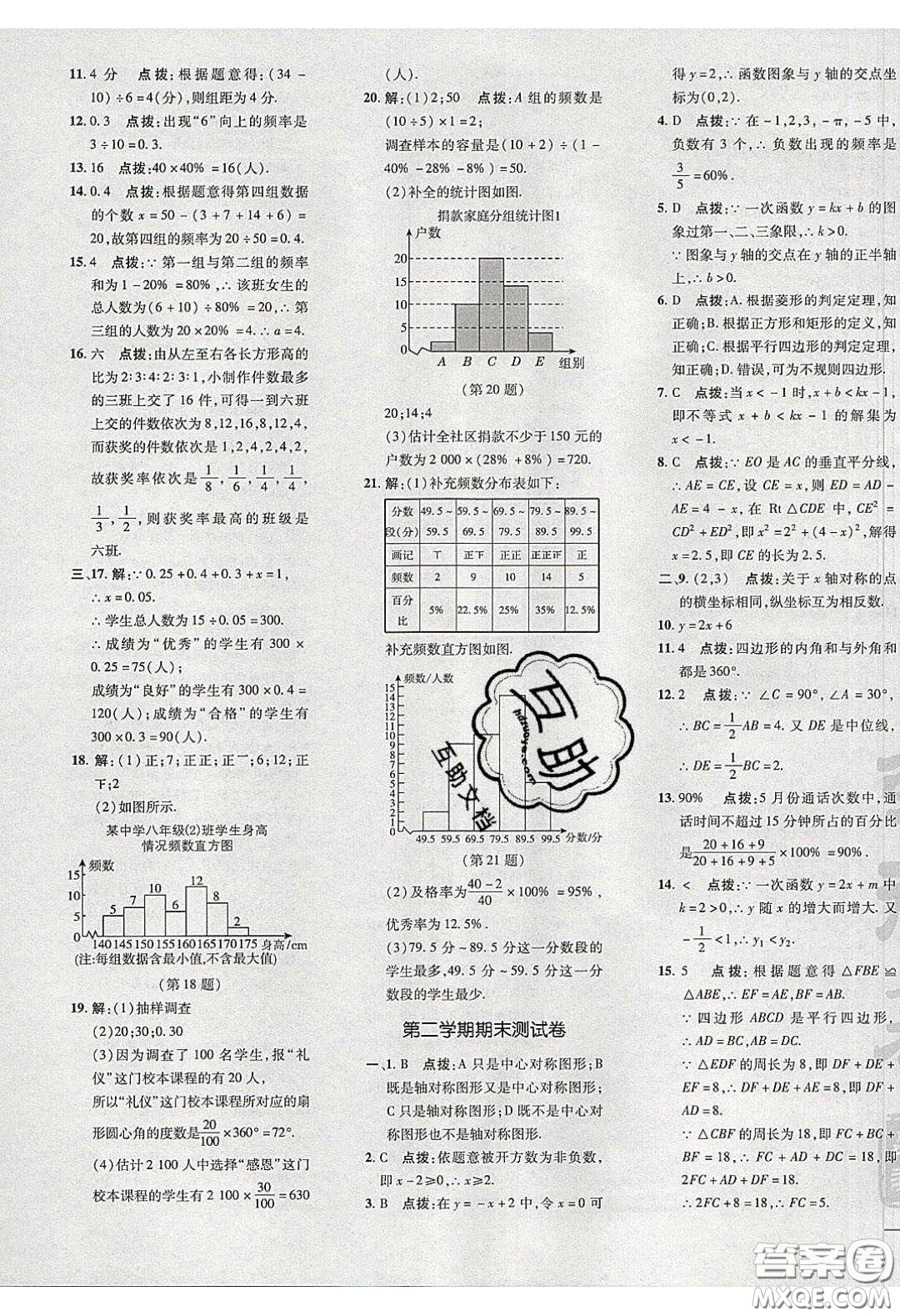 2020榮德基點(diǎn)撥訓(xùn)練八年級數(shù)學(xué)下冊湘教版答案