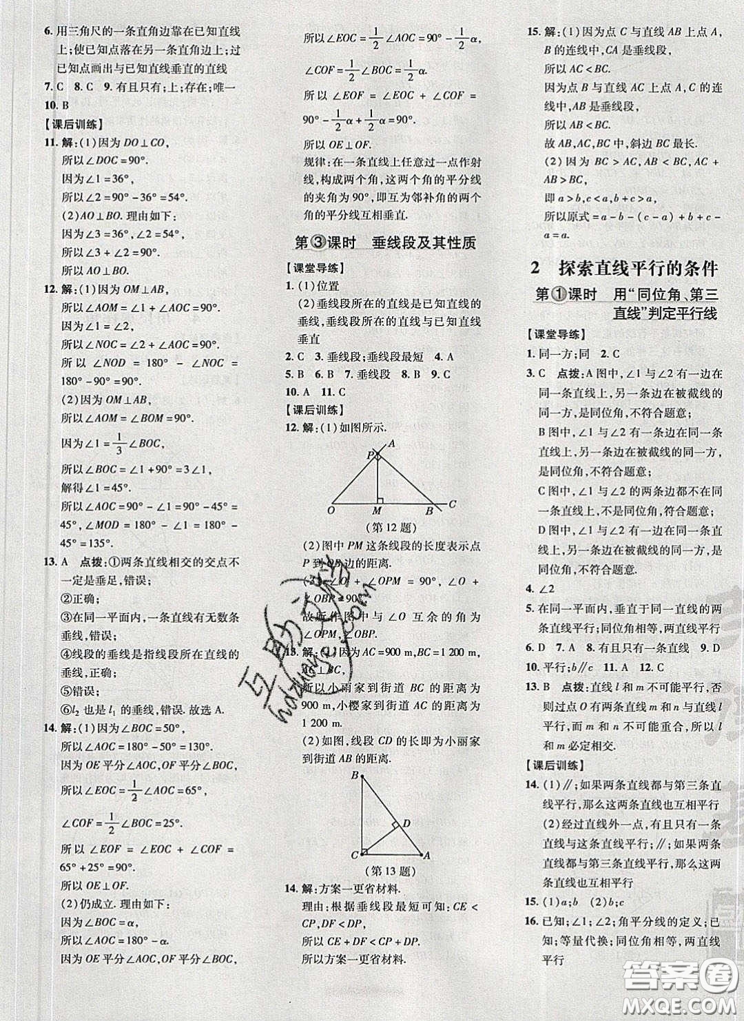 2020榮德基點(diǎn)撥訓(xùn)練七年級數(shù)學(xué)下冊北師大版答案