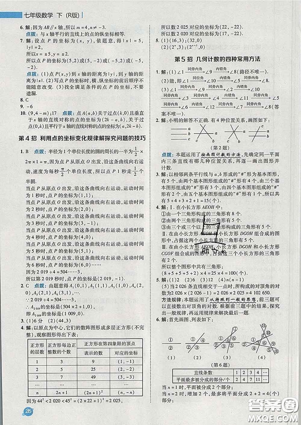 2020春綜合應(yīng)用創(chuàng)新題典中點(diǎn)七年級(jí)數(shù)學(xué)下冊(cè)人教版答案