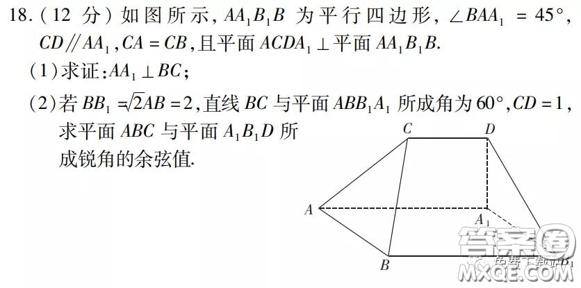 金學(xué)導(dǎo)航2020屆高三模擬卷理科數(shù)學(xué)試題及答案