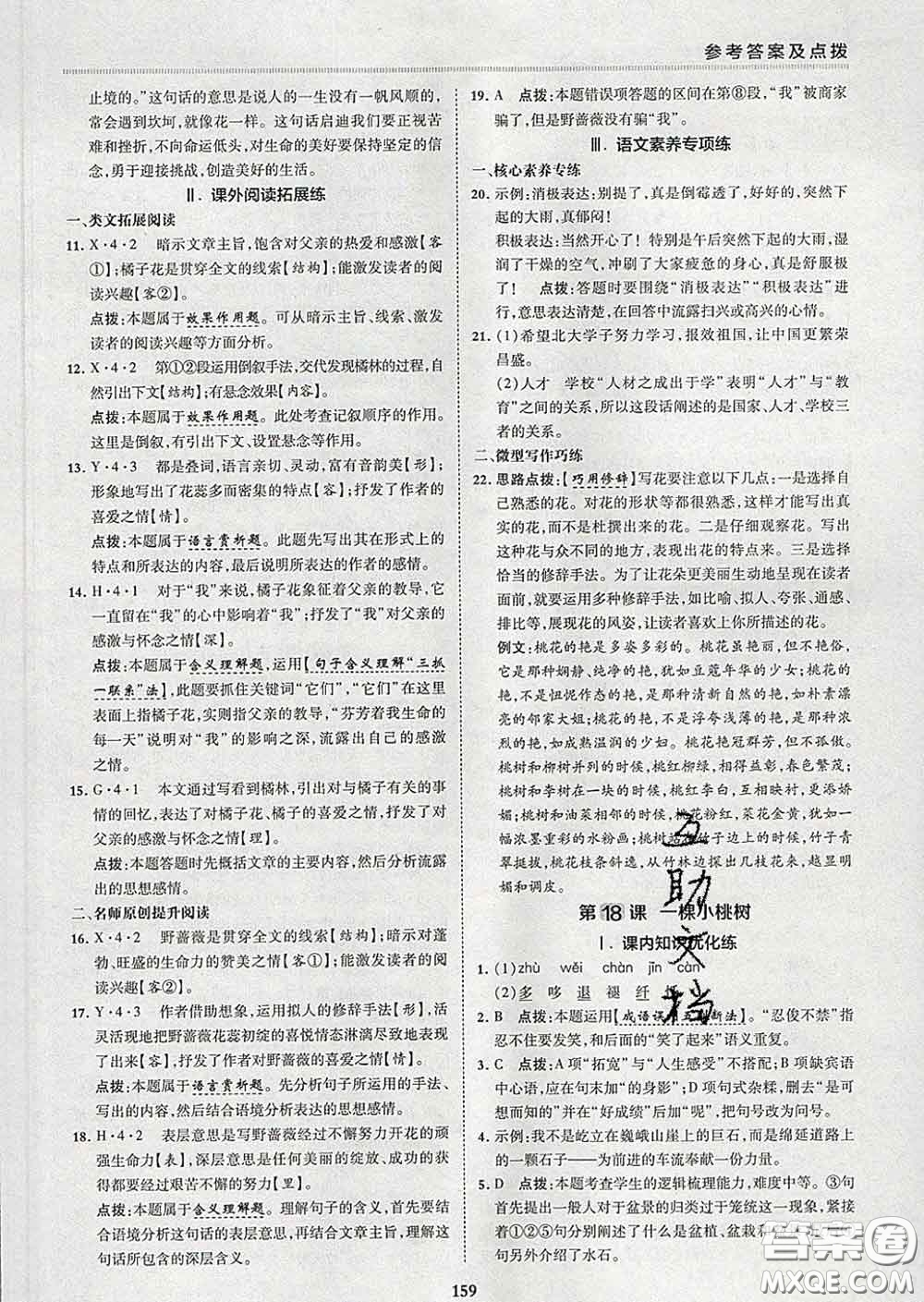 2020春綜合應(yīng)用創(chuàng)新題典中點七年級語文下冊人教版答案