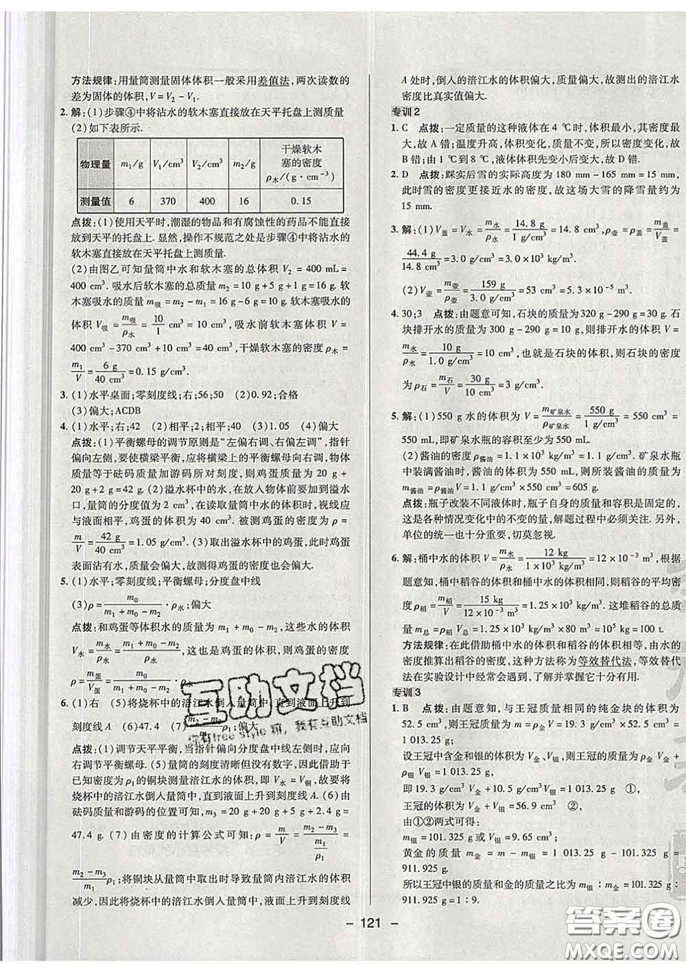 2020春綜合應(yīng)用創(chuàng)新題典中點(diǎn)八年級(jí)物理下冊(cè)蘇科版答案