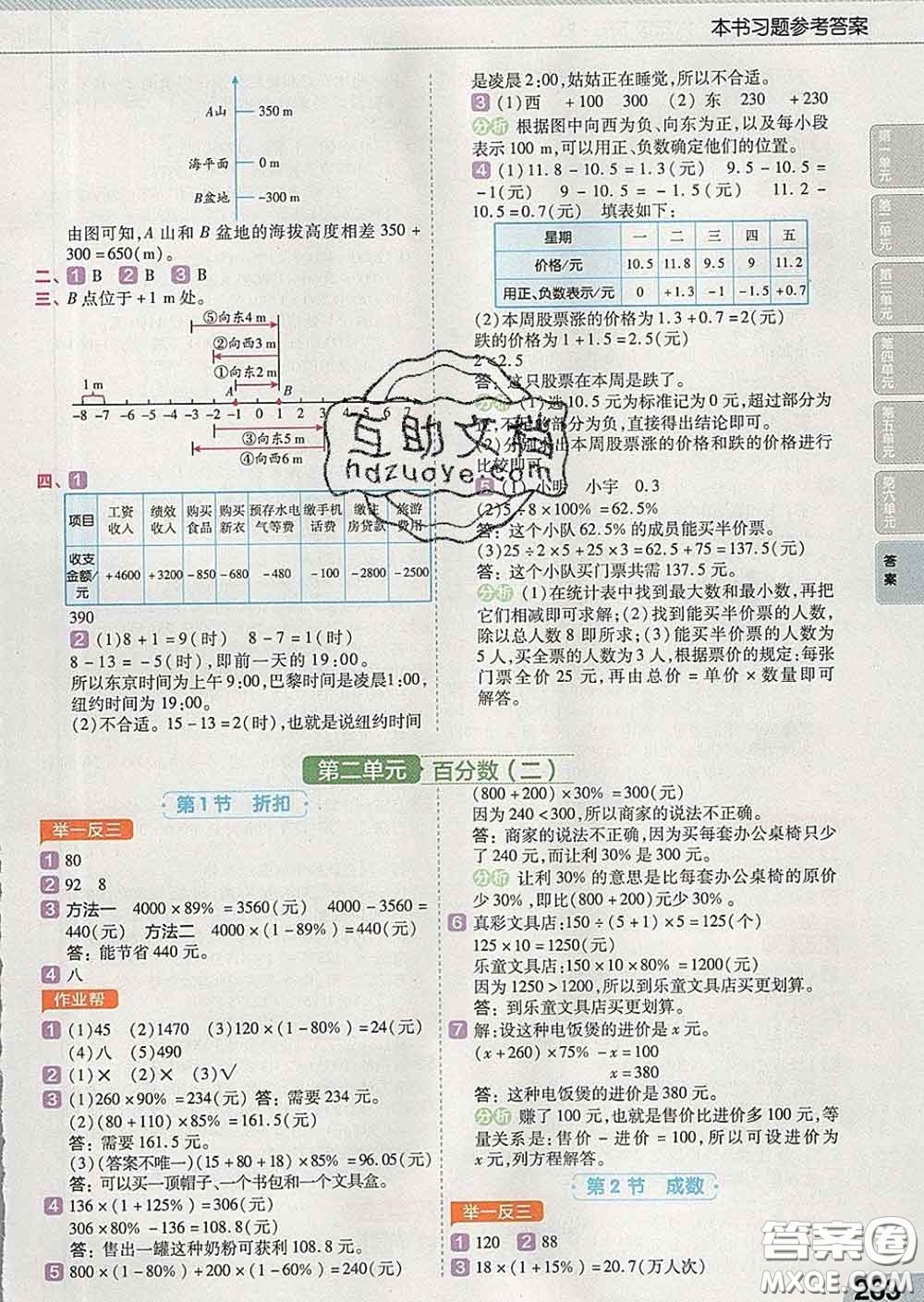 2020新版天星教育教材幫小學數(shù)學六年級下冊人教版答案