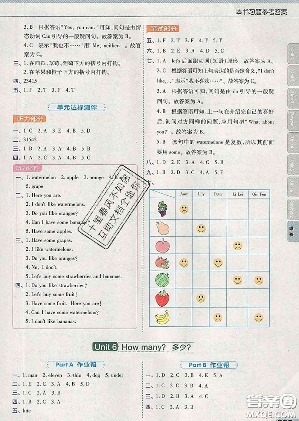 2020天星教育教材幫小學(xué)英語三年級下冊人教PEP版三起答案