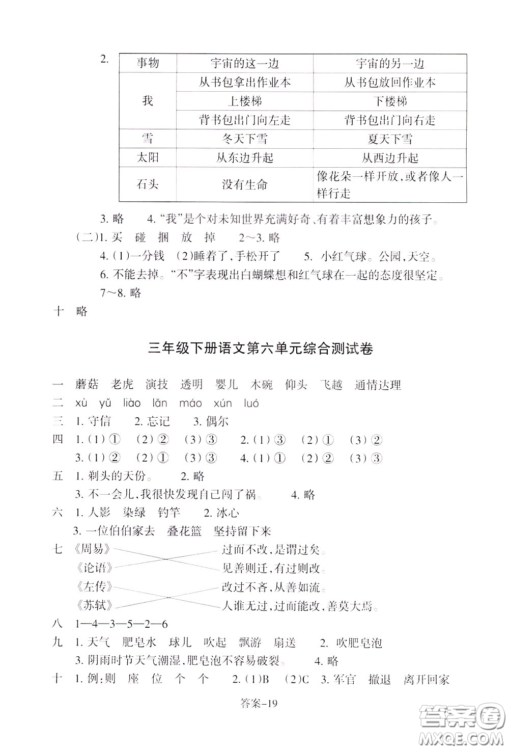 2020年每課一練三年級下冊小學語文R人教版參考答案