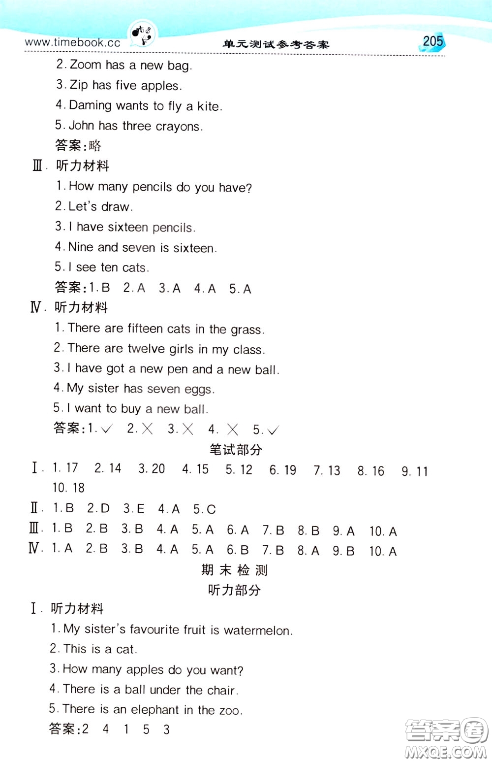 2020年小學(xué)創(chuàng)新一點(diǎn)通英語三年級(jí)下冊(cè)人教版參考答案