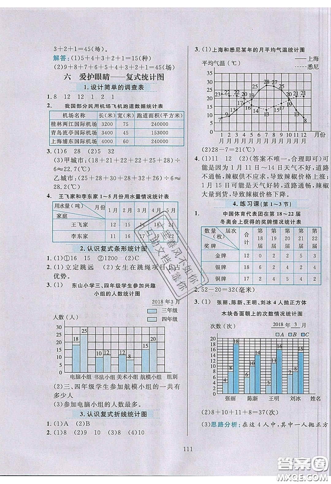 2020年小學(xué)教材全練五年級數(shù)學(xué)下冊青島版答案