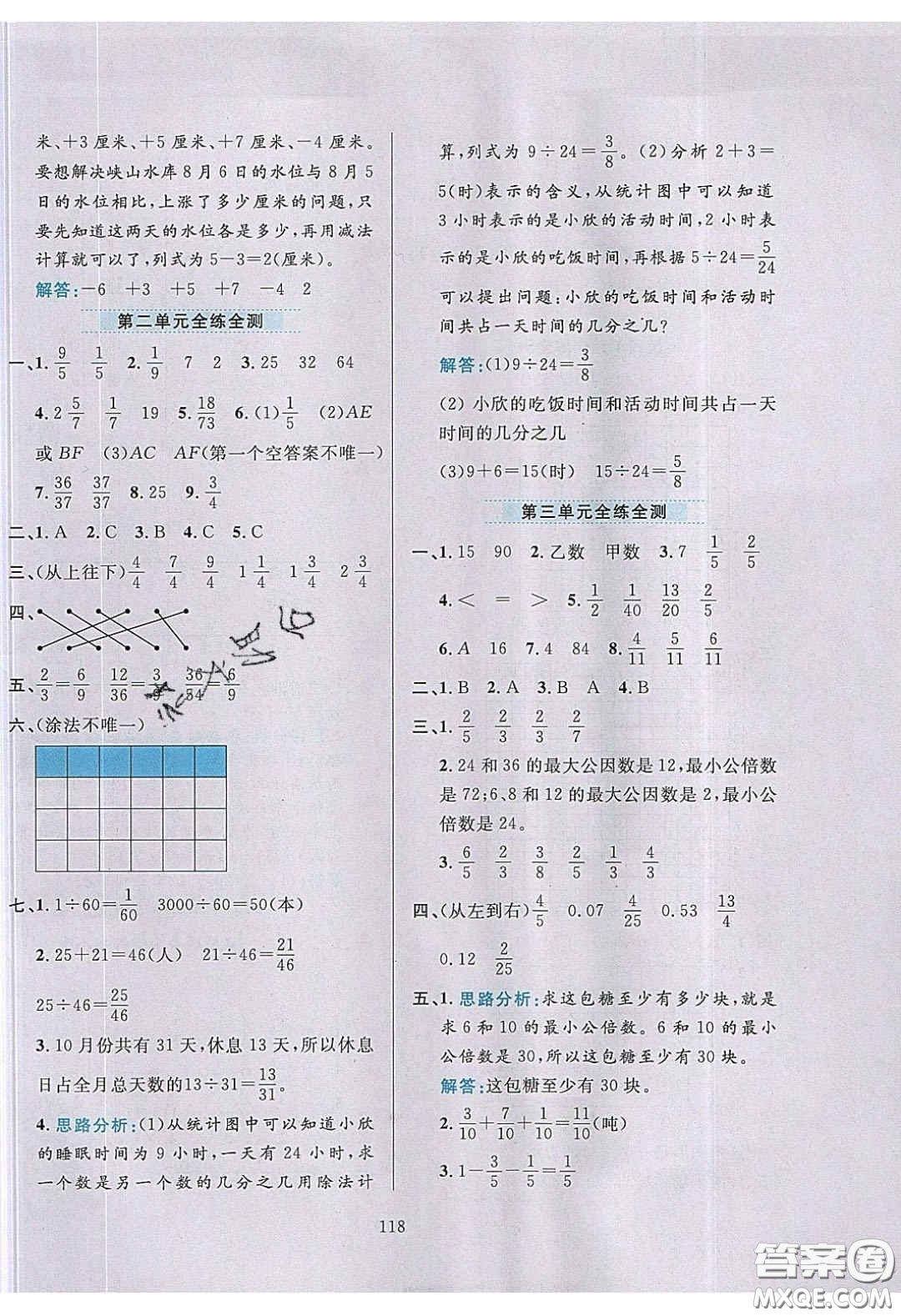 2020年小學(xué)教材全練五年級數(shù)學(xué)下冊青島版答案