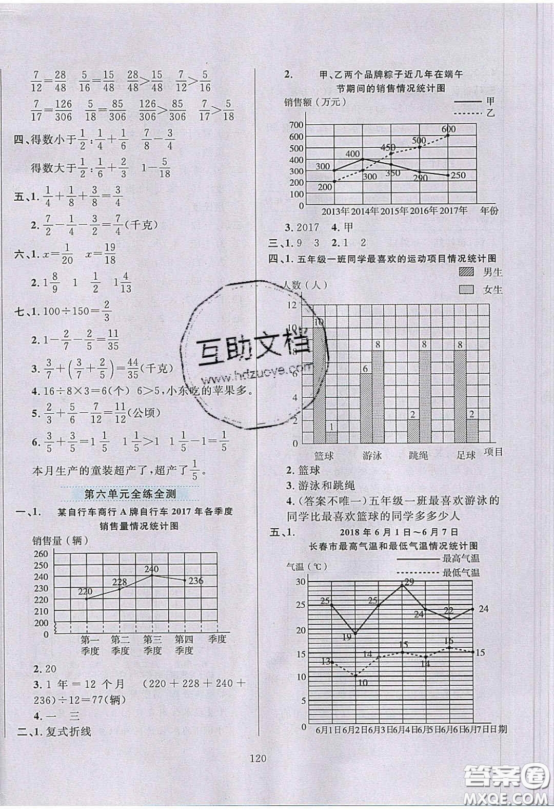 2020年小學(xué)教材全練五年級數(shù)學(xué)下冊青島版答案