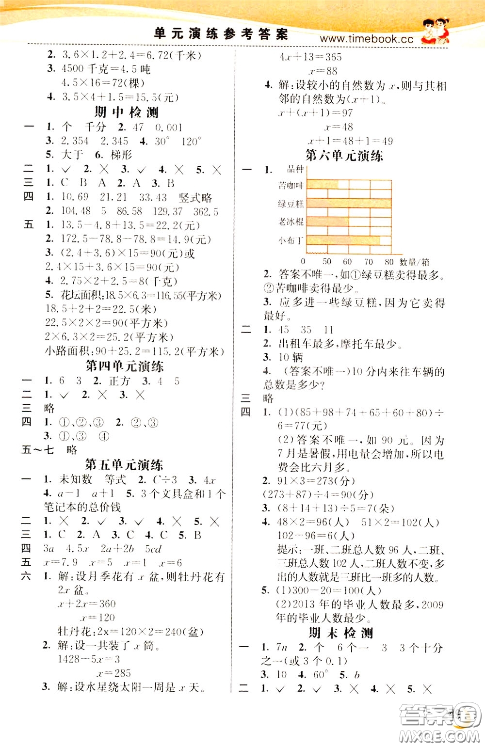 2020年小學(xué)創(chuàng)新一點(diǎn)通數(shù)學(xué)四年級(jí)下冊(cè)北師大版參考答案