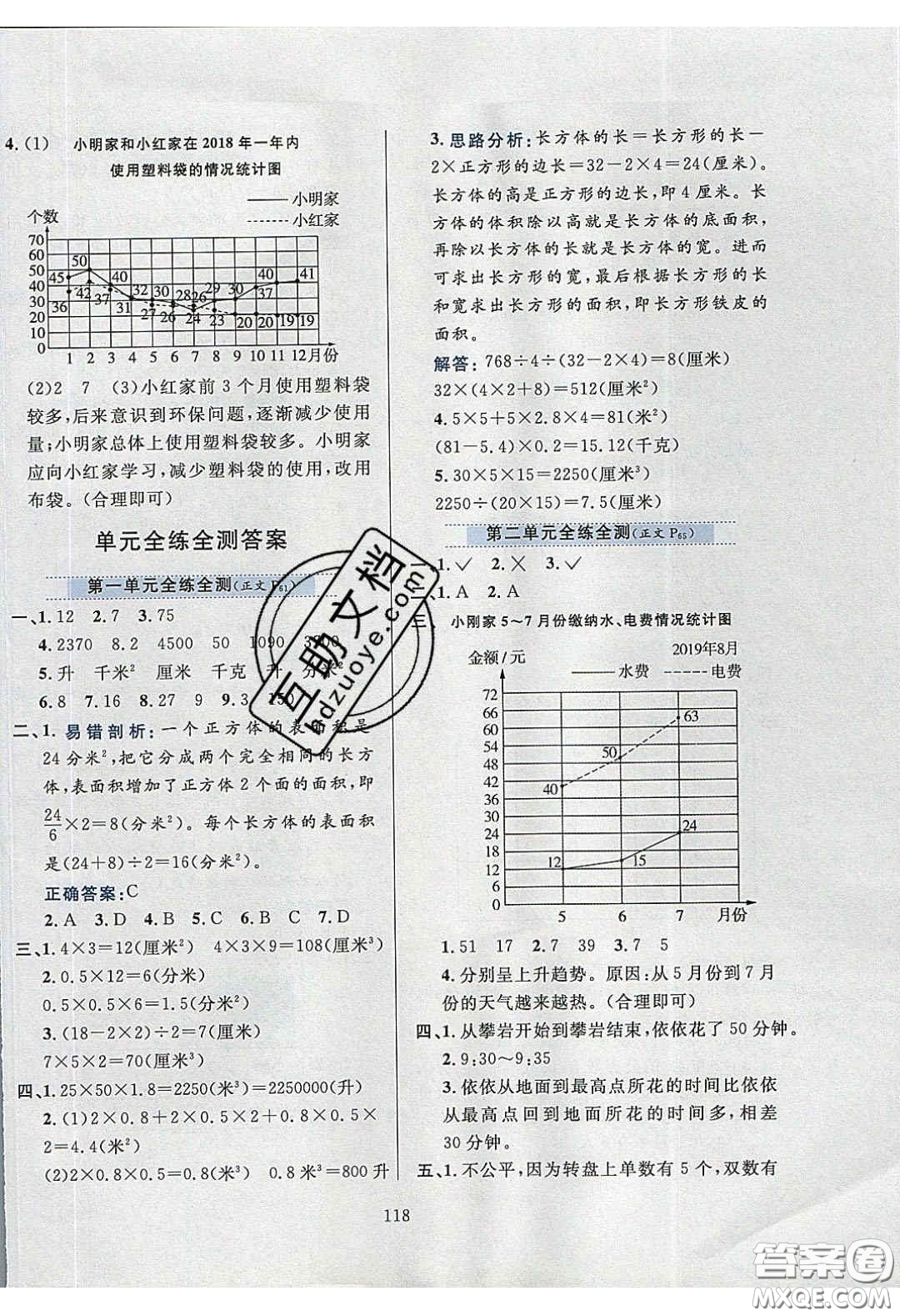 2020年小學教材全練五年級數(shù)學下冊北京版答案