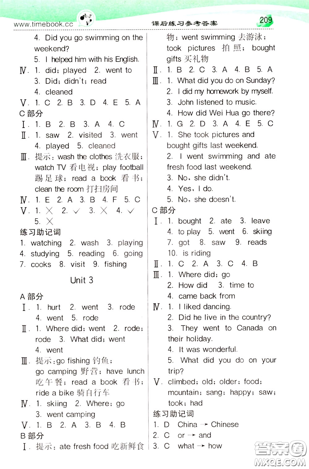 2020年小學(xué)創(chuàng)新一點(diǎn)通英語六年級(jí)下冊人教版參考答案