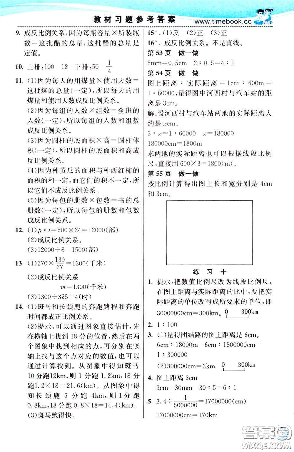 2020年小學創(chuàng)新一點通數(shù)學六年級下冊人教版參考答案