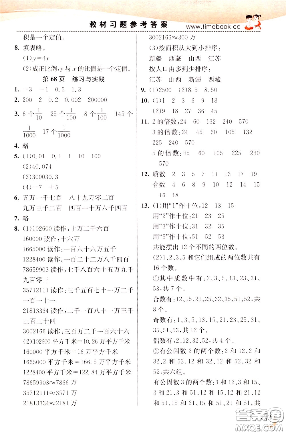 2020年小學(xué)創(chuàng)新一點(diǎn)通數(shù)學(xué)六年級(jí)下冊(cè)蘇教版參考答案