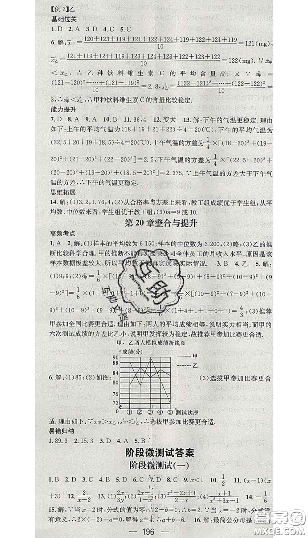 江西教育出版社2020春季名師測控八年級數(shù)學下冊華師版答案