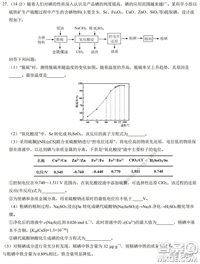 華中師大一附中2020屆高三3月測(cè)試?yán)砜凭C合試題及答案