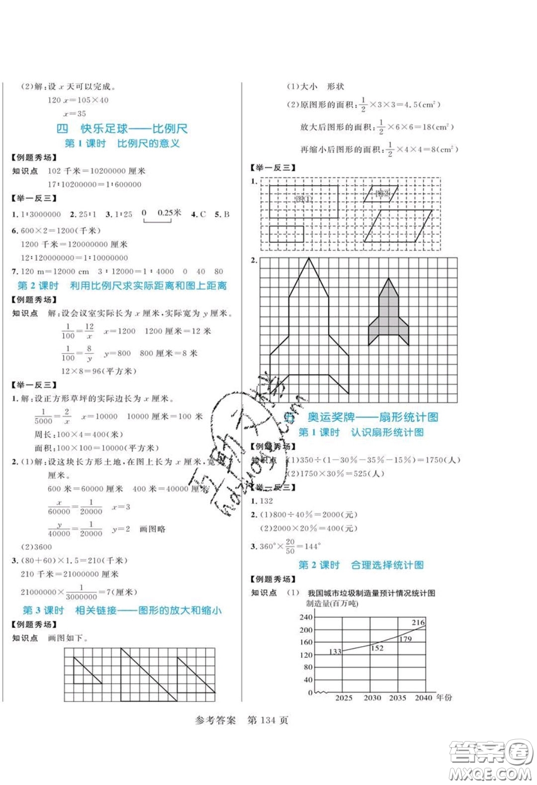 2020年黃岡名師天天練六年級數學下冊青島版六三制答案