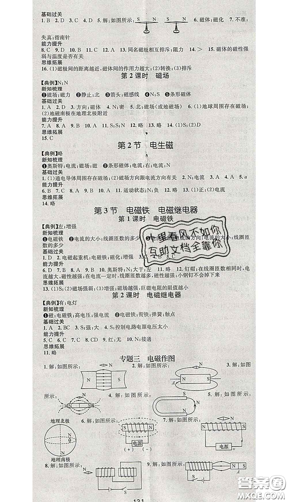 江西教育出版社2020春季名師測(cè)控九年級(jí)物理下冊(cè)人教版答案