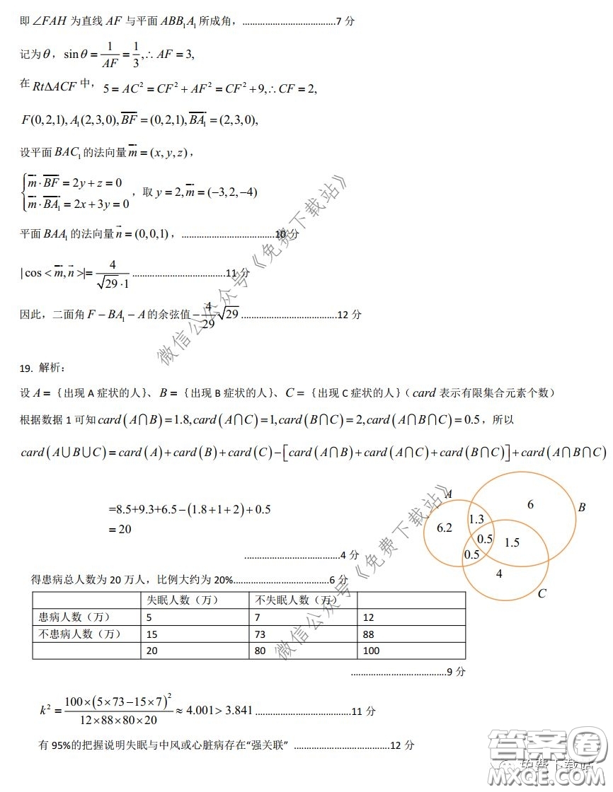 2020年?yáng)|北三省三校高三第一次聯(lián)合模擬考試?yán)砜茢?shù)學(xué)試題及答案