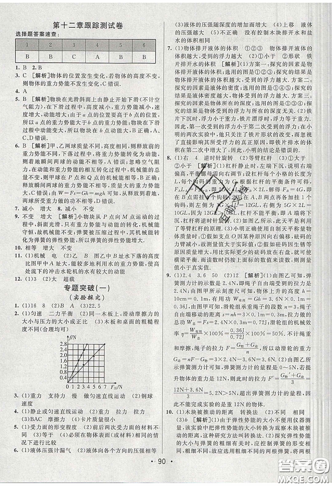 2020年期末考向標海淀新編跟蹤突破測試卷八年級物理下冊教科版答案