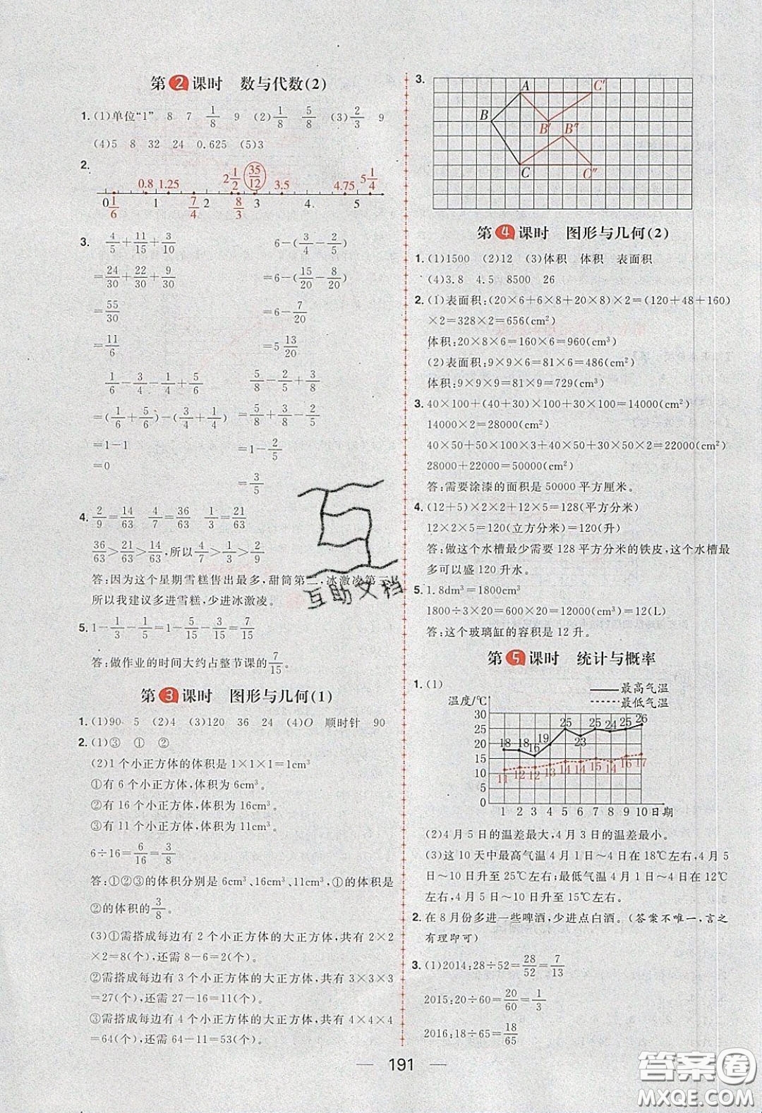 2020年核心素養(yǎng)天天練五年級數(shù)學下冊人教版答案