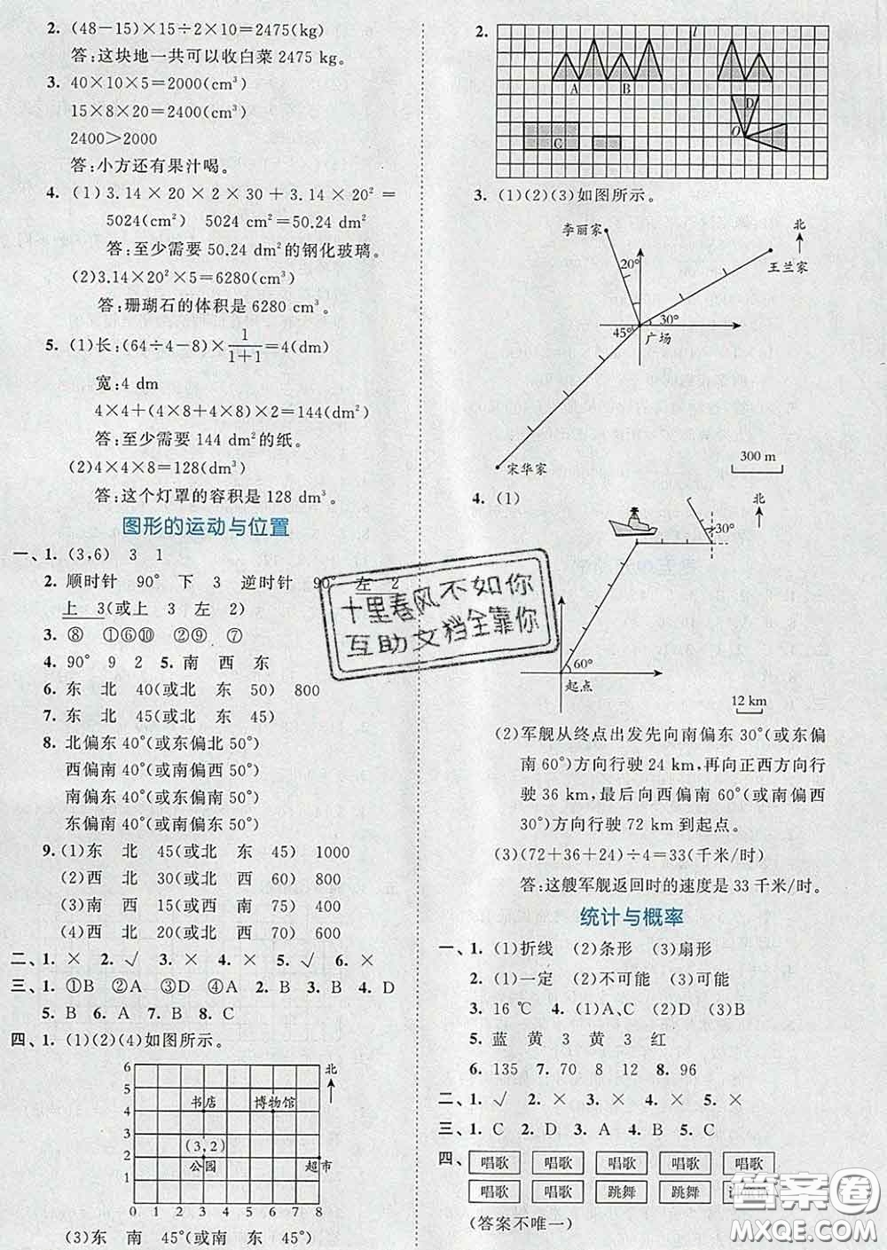 西安出版社2020新版53全優(yōu)卷六年級(jí)數(shù)學(xué)下冊(cè)人教版答案